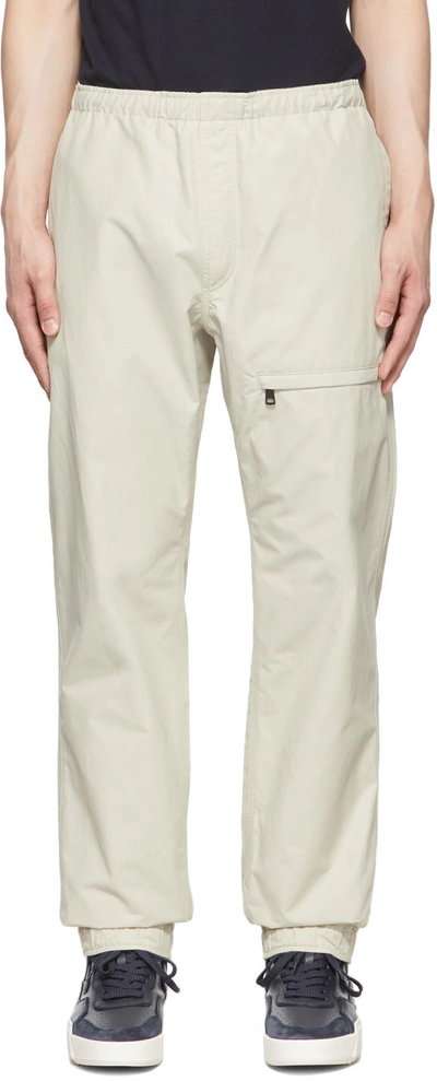 Moncler Beige Cotton Trousers In 207 Sand