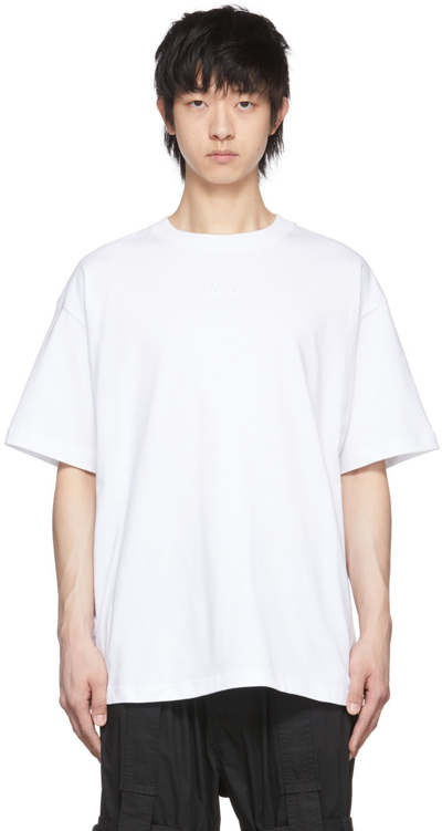 44 Label Group Round Neck Short-sleeved T-shirt In Bianco