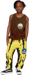 Doublet Kids Brown Flocked Kiwi Tank Top In Green