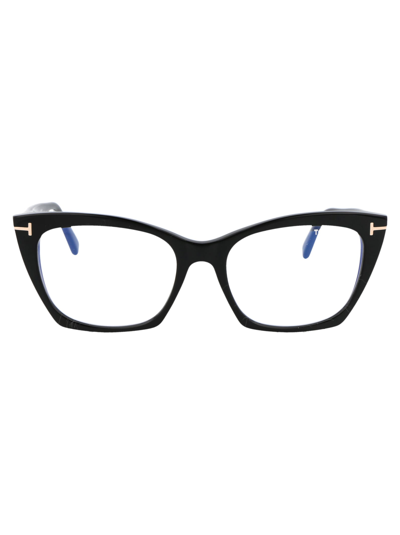 Tom Ford Ft5709-b Glasses In 001 Nero Lucido