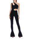 Stella Mccartney Compact Knit Cutout Jumpsuit In Black