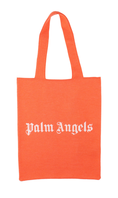 Palm Angels Knitted Tote Bag In Orange