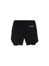 Jil Sander Logo Tech Layered Running Shorts In Black