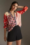 Maeve Contrast Buttondown In Red