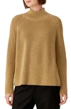 Eileen Fisher Raglan Sleeve Merino Wool Turtleneck Sweater In Haystack