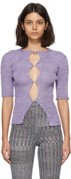 A. ROEGE HOVE PURPLE COTTON CARDIGAN