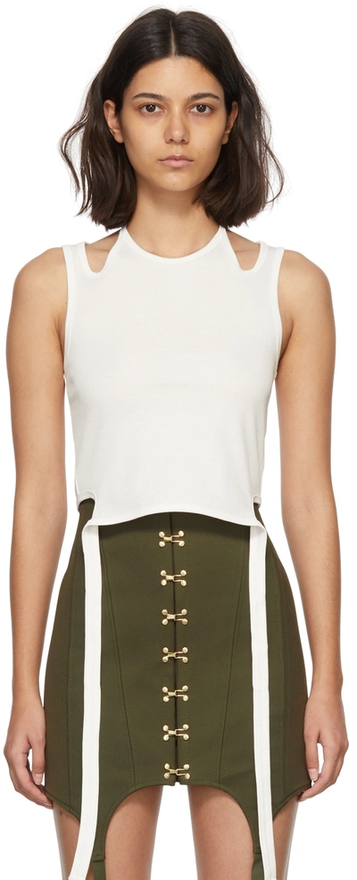 Dion Lee White Organic Cotton Tank Top In Ivory