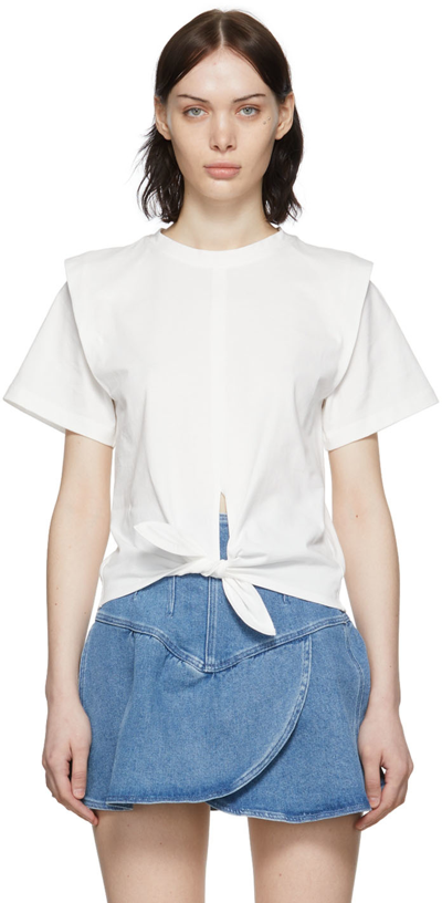 Isabel Marant Zelikia Tie Front Cotton T-shirt In White