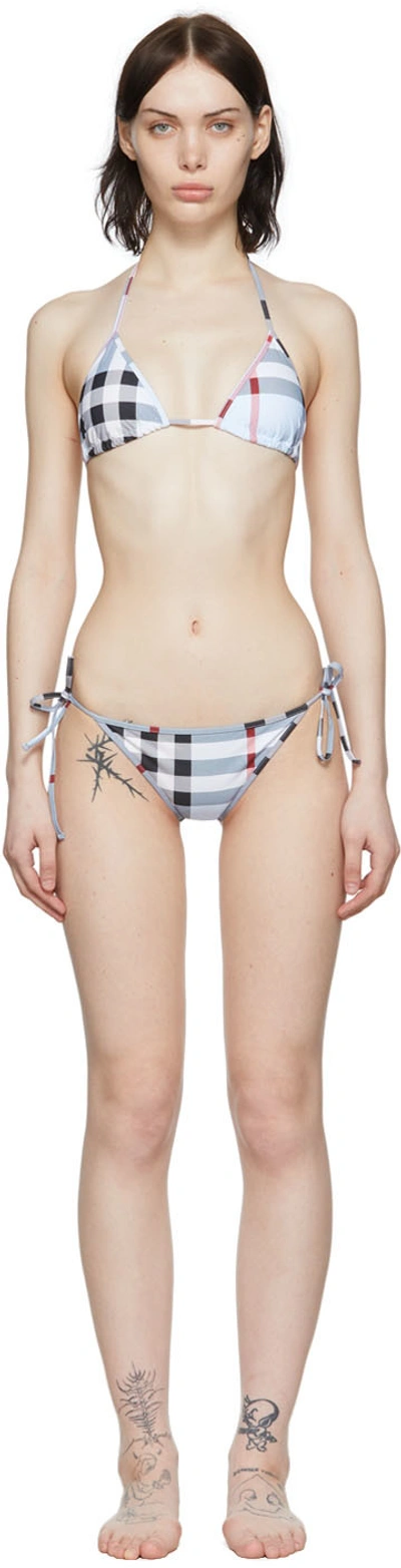 Burberry Cobb Check Triangle Two-piece Bikini Set In Pale