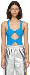 Stella Mccartney Blue Viscose Bodysuit In 4342 Cerulean Blue