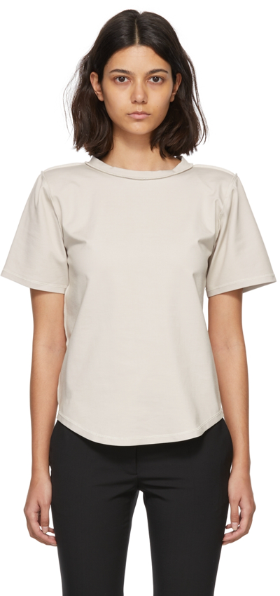 Elena Velez Ssense Exclusive Grey Nylon T-shirt In Pewter