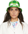 Msgm Gingham-check Bucket Hat In 36 Green