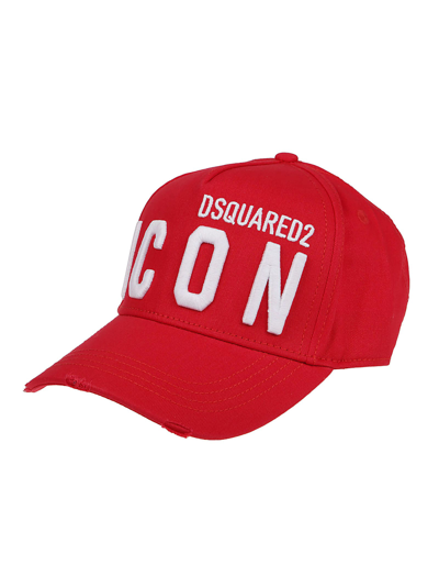 Dsquared2 Snapback Cap Icon Cotton In Red