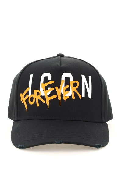 Dsquared2 Snapback Cap Icon Forever Cotton In Black
