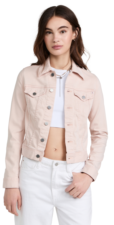Ag Robyn Button-front Denim Jacket, True White In Vinte Pink