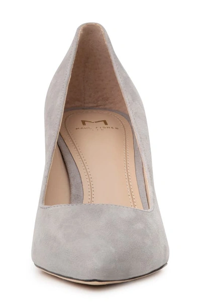 Marc Fisher Ltd Zala Block Heel Pump In Grigio Suede