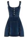 Alexander Mcqueen Denim Mini Dress Women In Blue