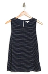 Pleione Double Layer Woven Tank Top In Navy Geo