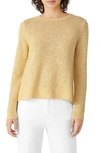 EILEEN FISHER TEXTURED CREWNECK ORGANIC LINEN & COTTON SWEATER