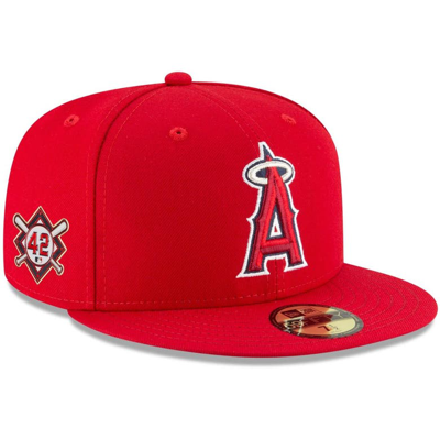 New Era Los Angeles Angels Team Color 9fifty Snapback Cap In Red