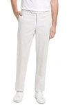 Nordstrom Trim Straight Leg Stretch Flat Front Chino Trousers In Grey Fog