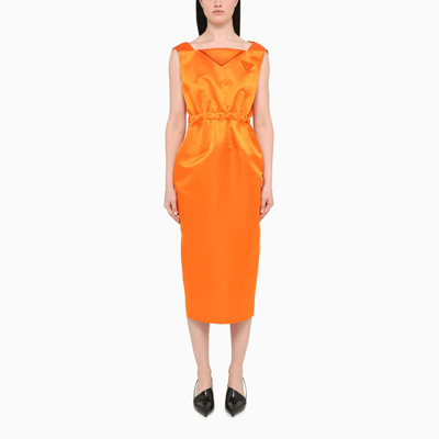 Prada Orange Double Satin Dress