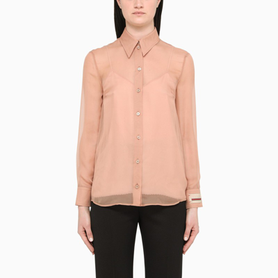 Gucci Beige Silk Chiffon Shirt