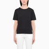 VINCE BLACK LINEN CREWNECK T-SHIRT