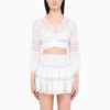 Charo Ruiz Vania Lace-trim Knotted Blouse In White