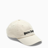 PALM ANGELS OFF WHITE LOGO-EMBROIDERY BASEBALL CAP