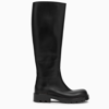 Bottega Veneta Leather Lug Knee-high Flatform Boots 55 In Black