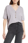 Madewell Relaxed Henley T-shirt In Faded Lavender