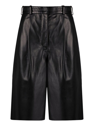 Acne Studios Leather Short In Black