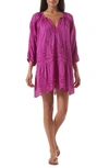 Melissa Odabash Ashley Eyelet Detail Cotton Cover-up Tunic In Viola