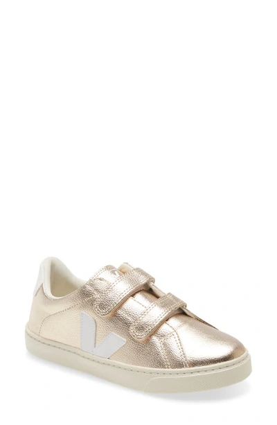 Veja Kids' Gold Leather Esplar Trainers