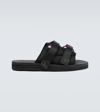 Moncler Slideworks Hook-and-loop Slides In Black