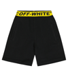 Off-white Logo-tape Cotton-jersey Shorts 4-10 Years In Black Yellow