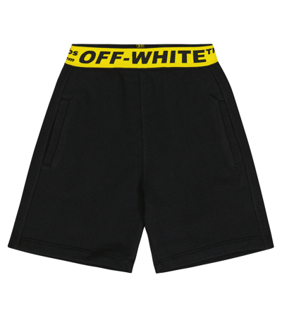 Off-white Kids' Logo织带短裤 In Black