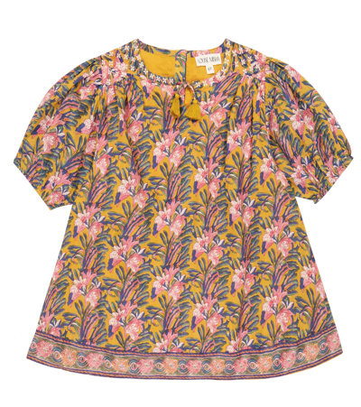 Louise Misha Kids' Eugenie Floral Cotton Dress In Honey Flowers