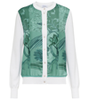 Ferragamo Cardigan With Silk Panel Inserts In White/t.torquoise