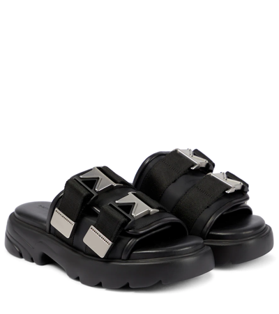 Bottega Veneta Flash Leather-trimmed Sandals In Black