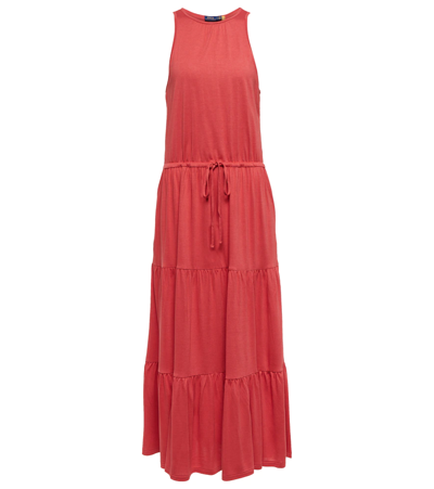 Polo Ralph Lauren Tiered Maxi Dress In Starboard Red