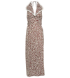 Rixo London Sabrina Floral Halterneck Midi Dress In Chocolate Daisy Chain