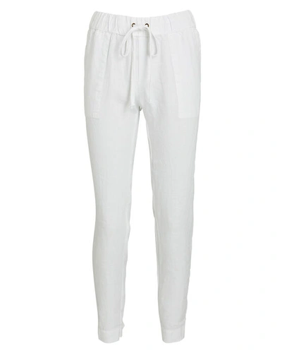 Enza Costa Linen Drawstring Easy Pants In White