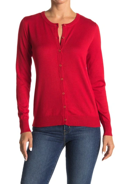 By Design Lightweight Garden Cardigan In Chinese Red