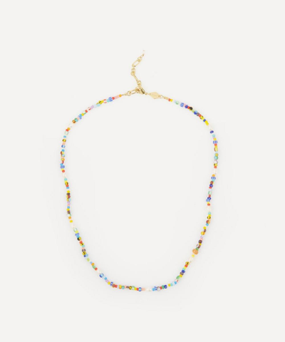 Anni Lu Gold-plated Petit Alaia Beaded Necklace In Multi