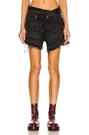 R13 Cross Over Short In Jake Black In Jake Black