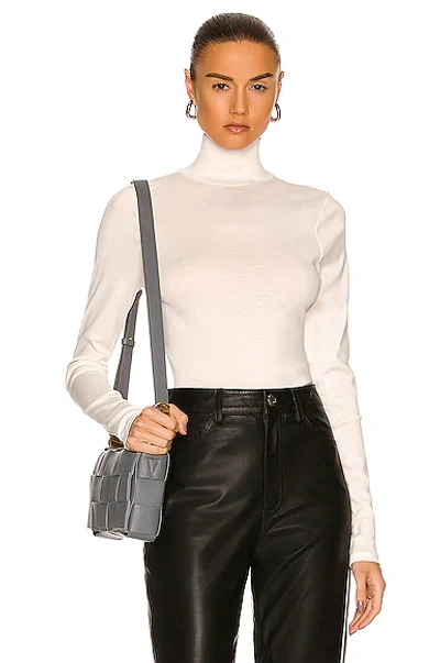 LEMAIRE - LEMAIRE　SECONDSKIN HIGHNECKTOP Lemaire Second Skin High Neck Top in Chalk | FWRD
