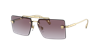 Versace Pink Gradient Flash Mirror Rectangular Ladies Sunglasses Ve2245 100258 60 In Brown