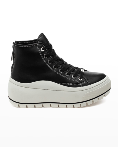 Jslides Grace Suede High-top Platform Sneakers In Black ModeSens